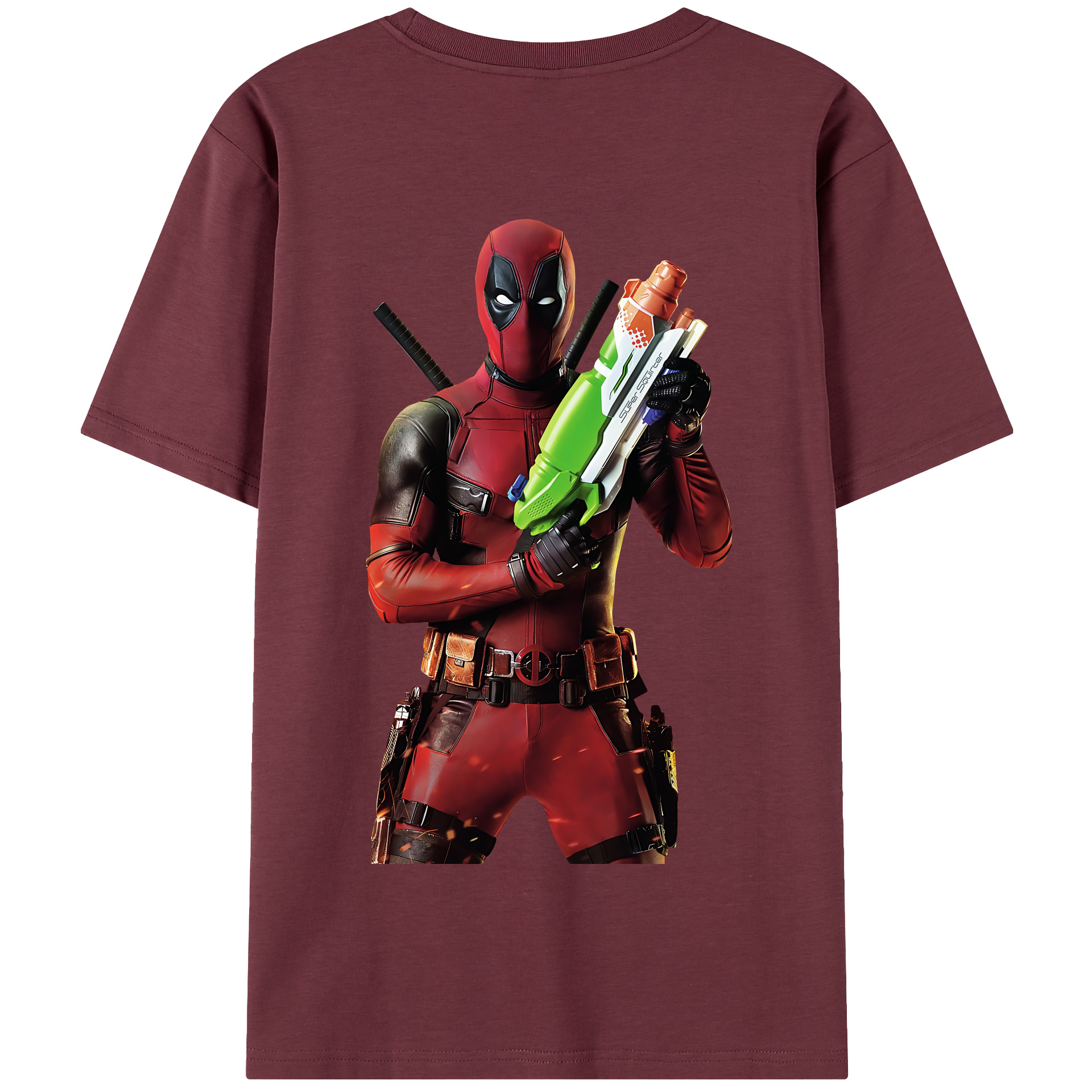 （画像用） Deadpool デッドプール 綿100％半袖Tシャツ（背面プリント）